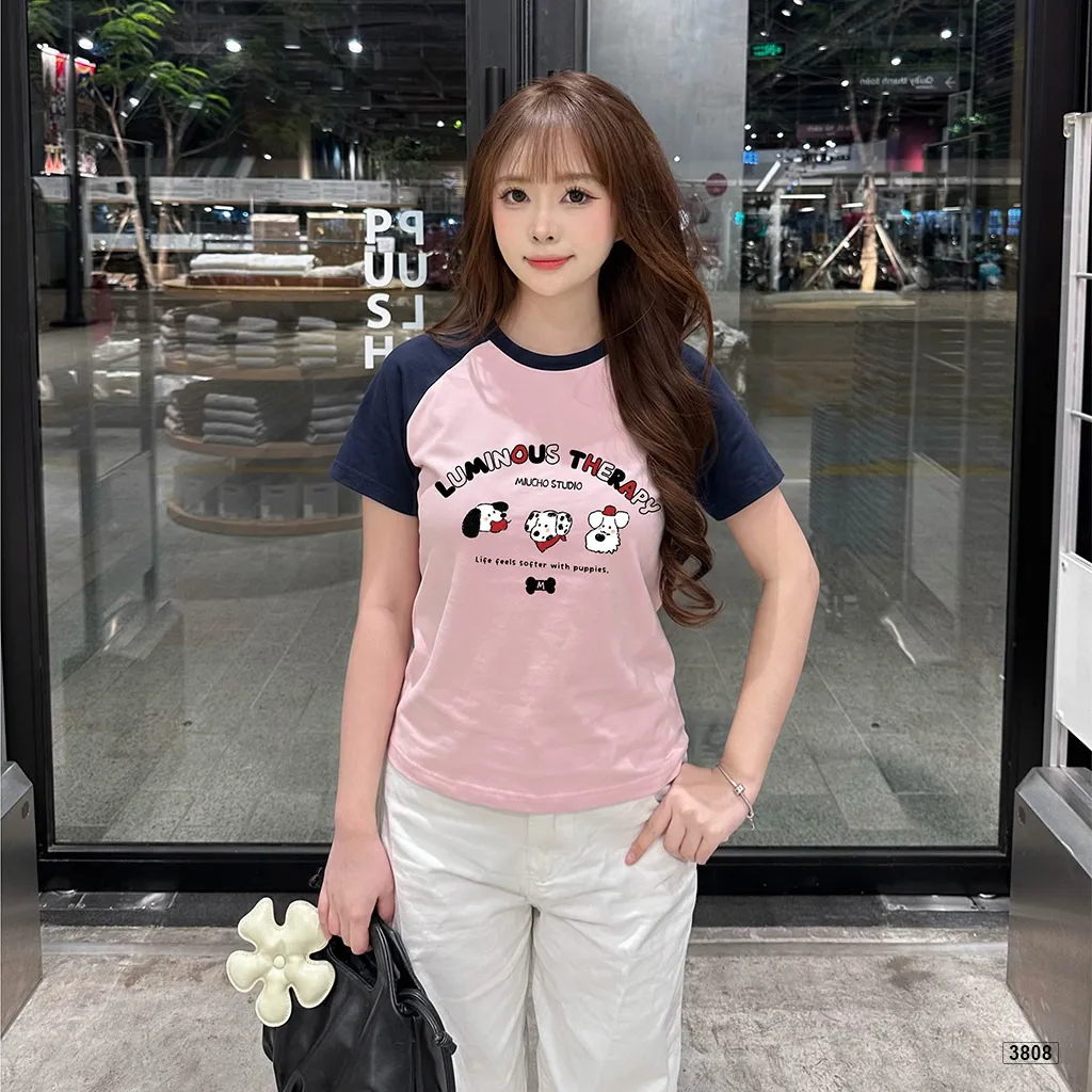 Áo thun babytee raglan hình cún cute phong cách Hàn Quốc đáng yêu Miucho 3808_thumbnail_6