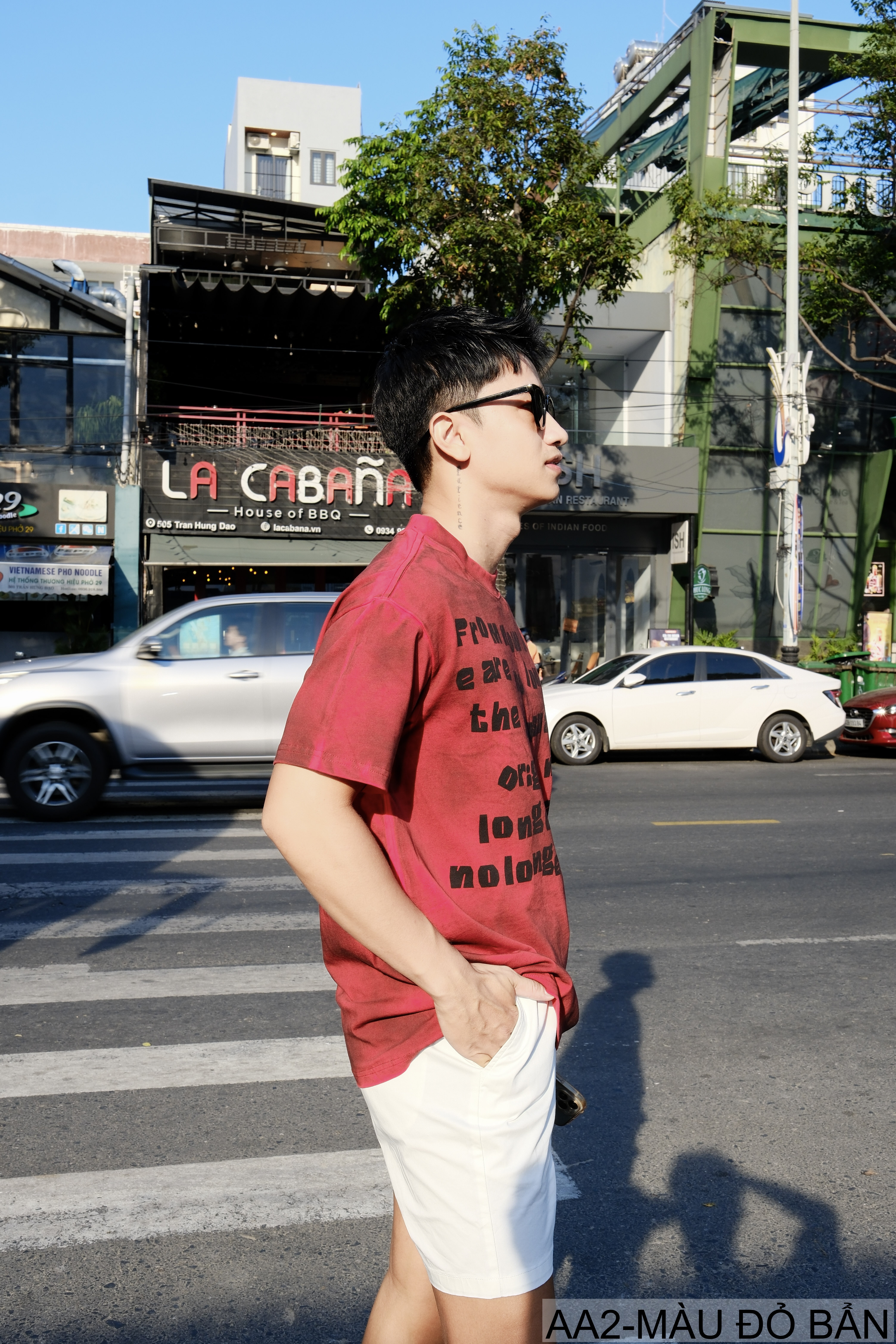 AA2 - Áo thun nam cổ tròn tay ngắn phong cách retro streetwear, chất cotton mềm, dáng rộng, màu Xanh Bẩn & Đỏ Bẩn_thumbnail_6
