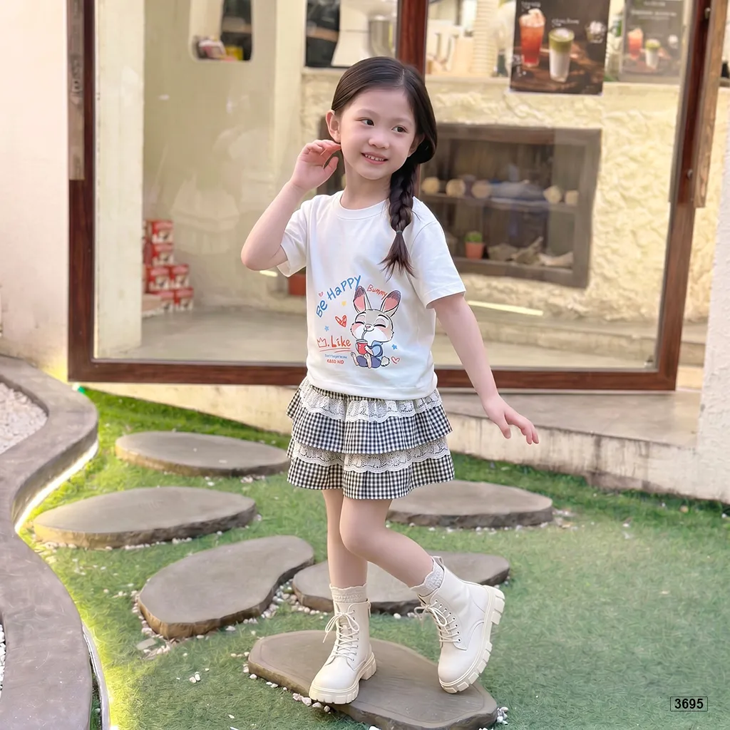 Áo thun bé gái form rộng chất thoáng mát hoạt hình Thỏ Kado 3695_thumbnail_5