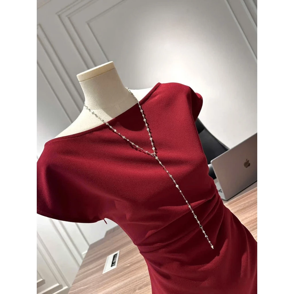 Váy body lệch vai dáng ngắn màu kem, Đầm dự tiệc sang chảnh Logastore_L194_thumbnail_2