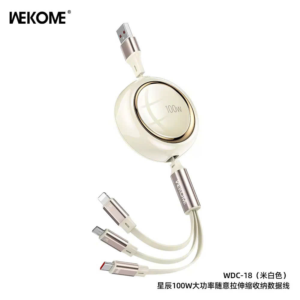 T-ECO SHOP | Cáp Sạc WEKOME WDC-18 100W 3 Trong 1 Dây Rút Gọn Hỗ Trợ Sạc Và Truyền Dữ Liệu_thumbnail_11
