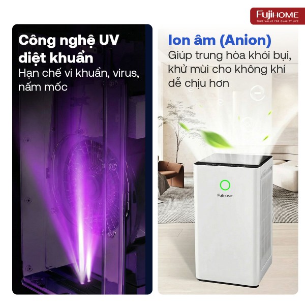 Máy lọc không khí thông minh Fujihome AP5Pro có kết nối điều khiển quả Wifi_thumbnail_4