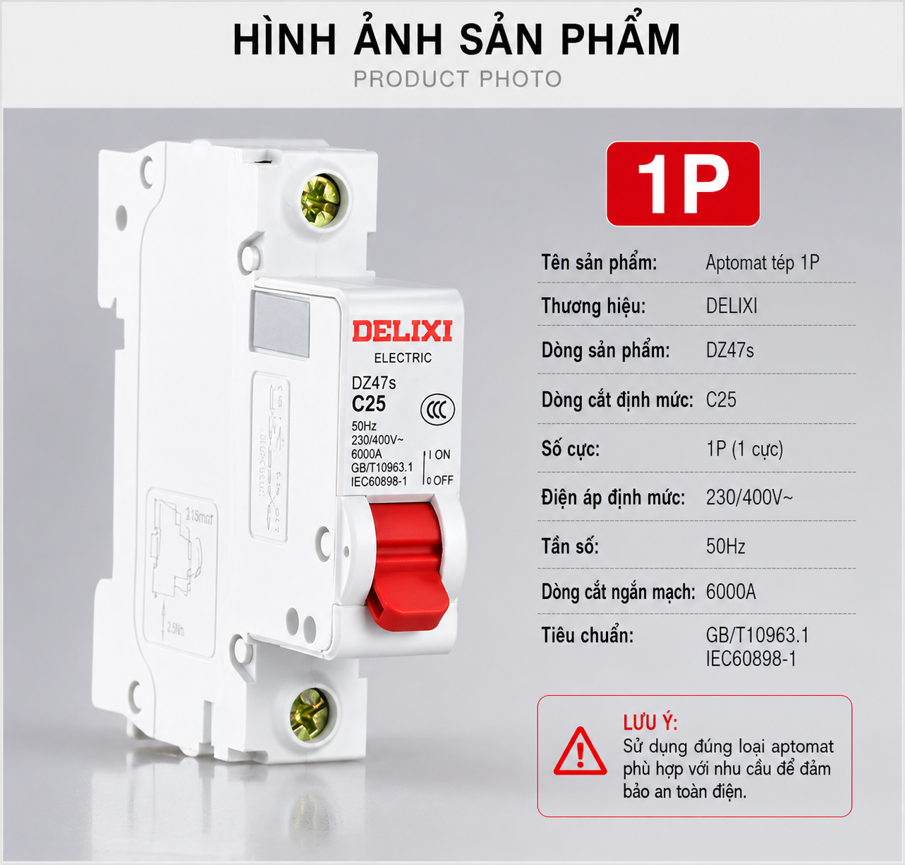 APTOMAT DELIXI DZ47S – CB BẢO VỆ QUÁ TẢI & NGẮN MẠCH CHÍNH HÃNG
