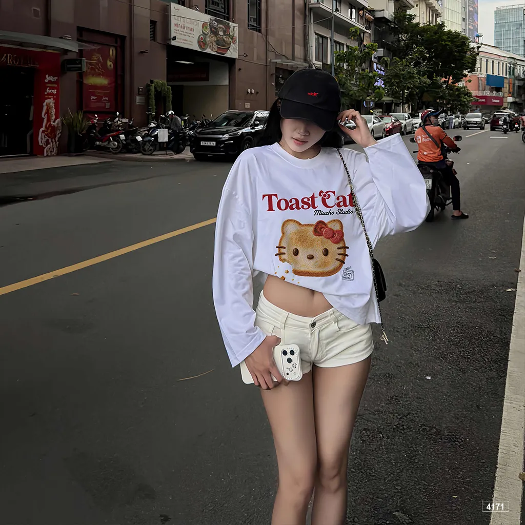 Áo thun tay dài form boxy Toast Cat Miucho 4171_thumbnail_2
