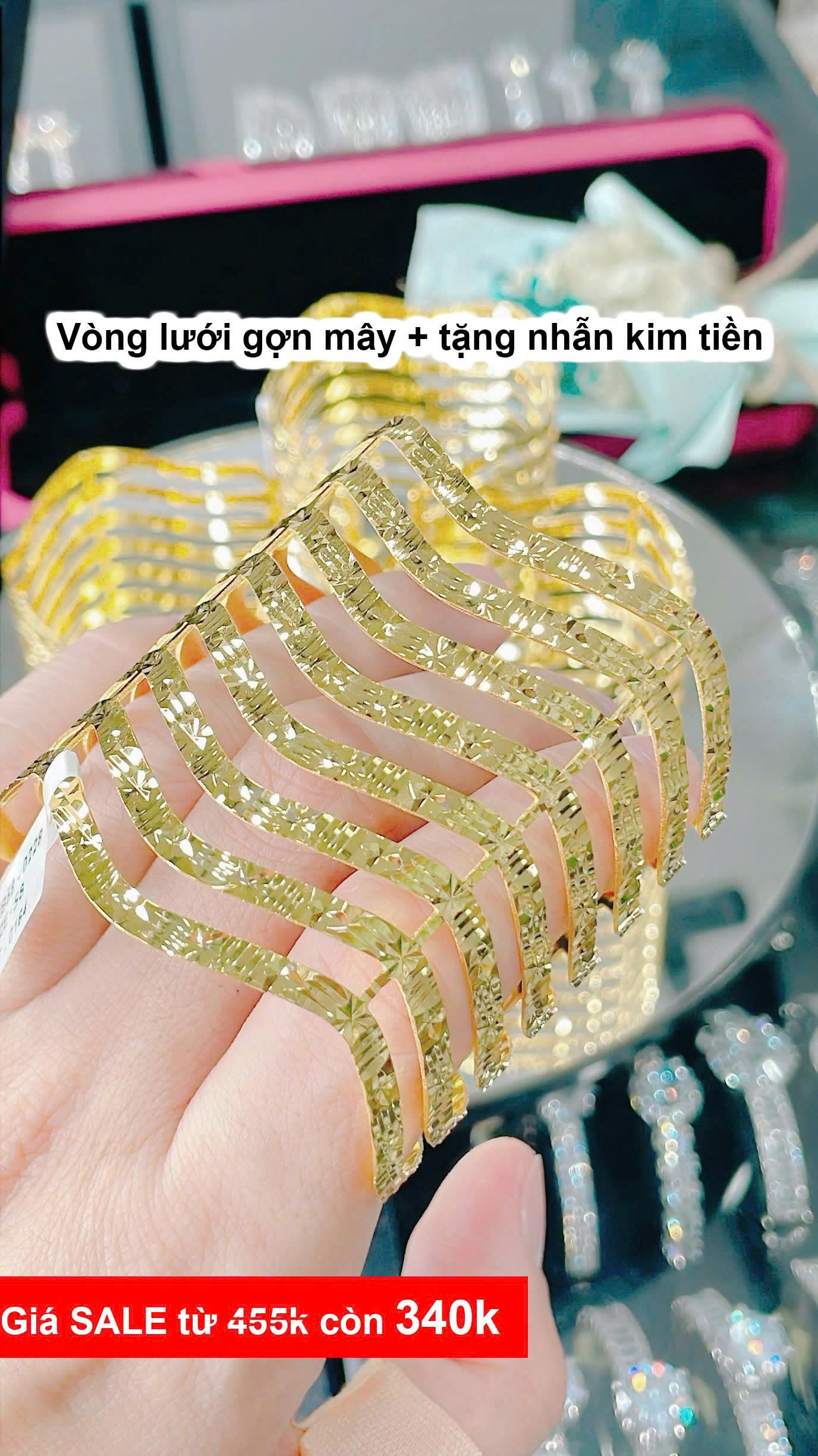Vòng Lưới Gợn Mây + Tặng Nhẫn Kim Tiền