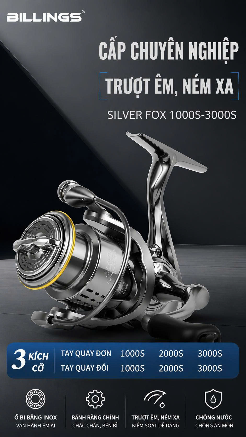 Máy câu Billings Silver Fox