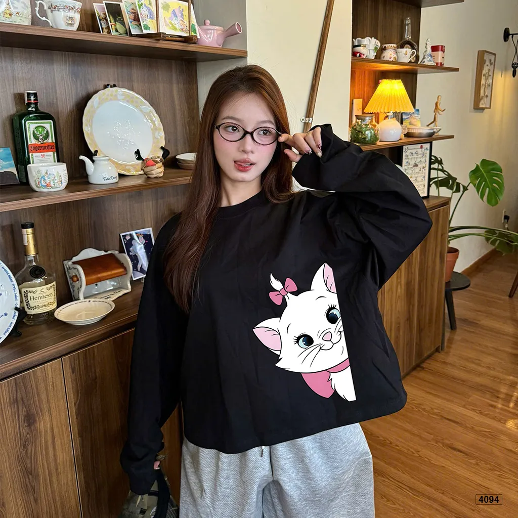 Áo thun tay dài form boxy Kitti đáng yêu Miucho 4094_thumbnail_4