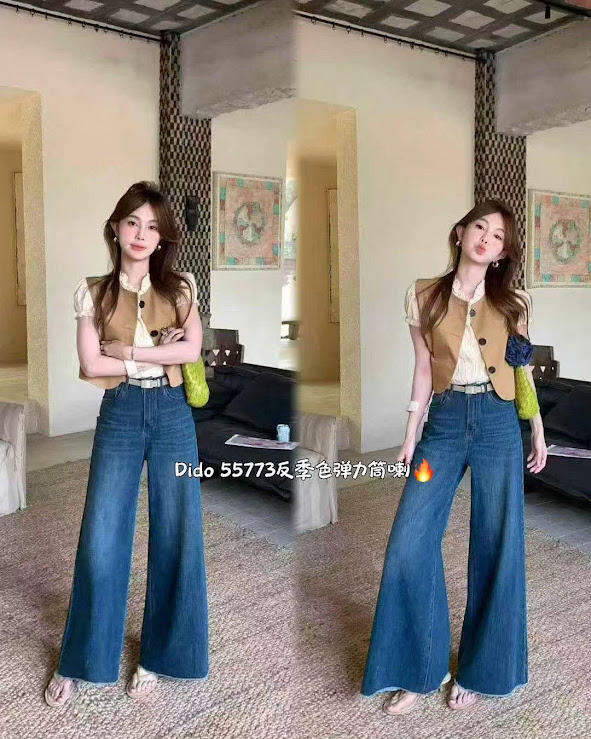 Lucas - Quần Jeans DIDO 55773 ống suông gấu rua