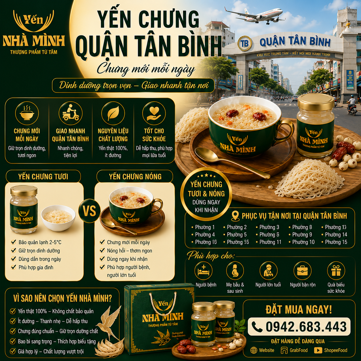 Yến Chưng Tươi Nóng Quận Tân Bình - Uy Tín, Chất Lượng