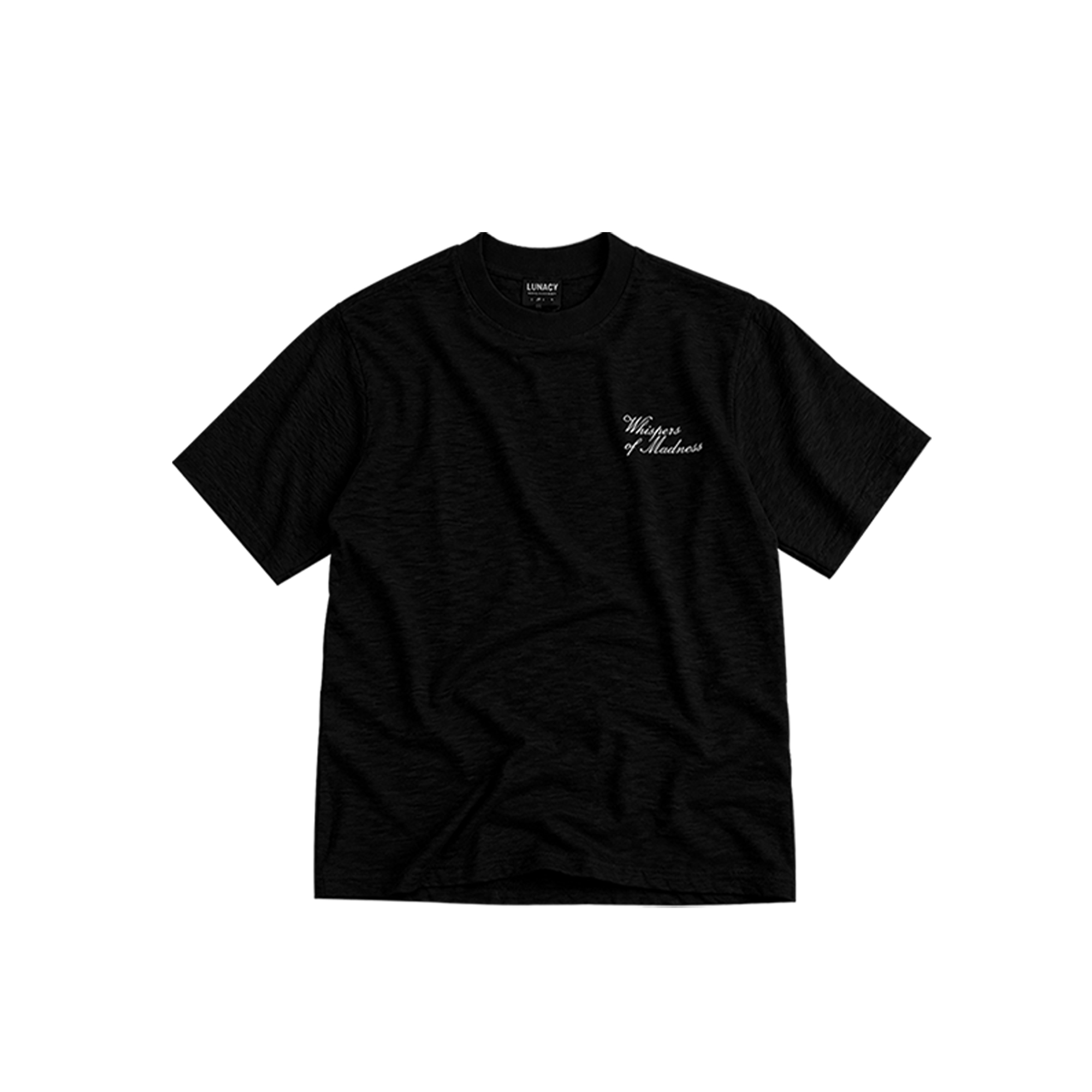 "LUNACY" ETHEREAL T-SHIRT, SLUB COTTON / BLACK