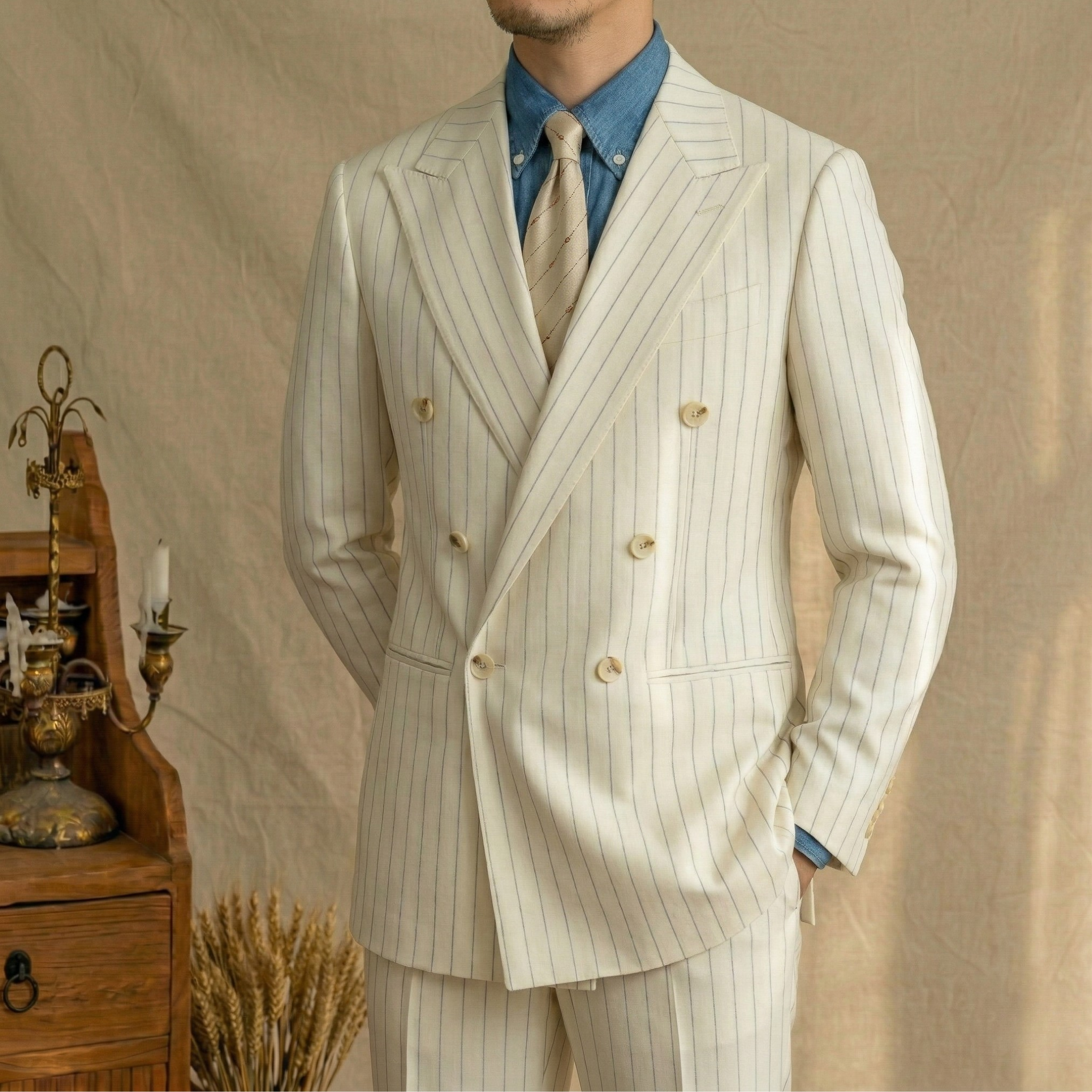 Bộ Suit Portofino Sọc Ivory_thumbnail_3