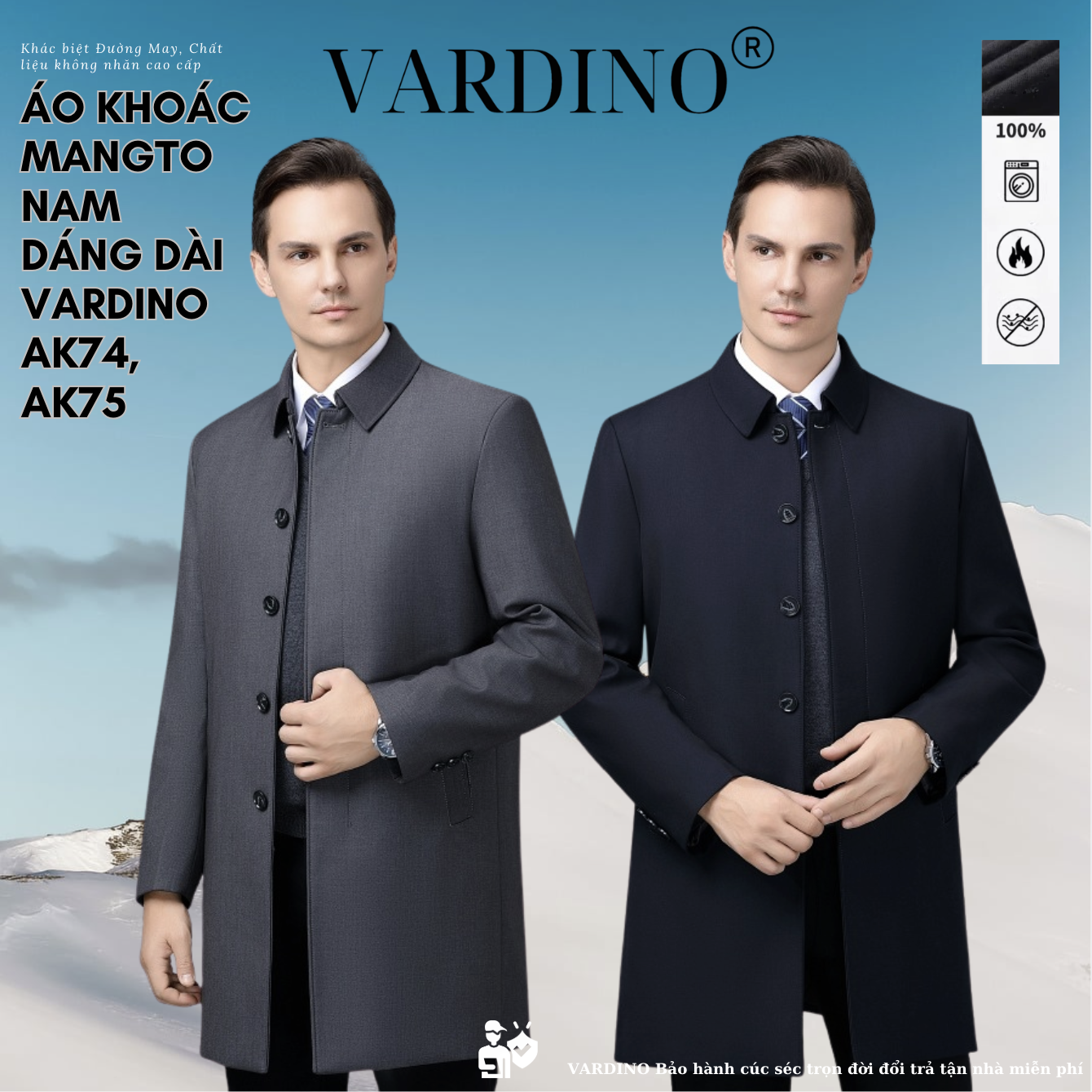 Áo khoác nam măng tô Vardino AK74-AK75