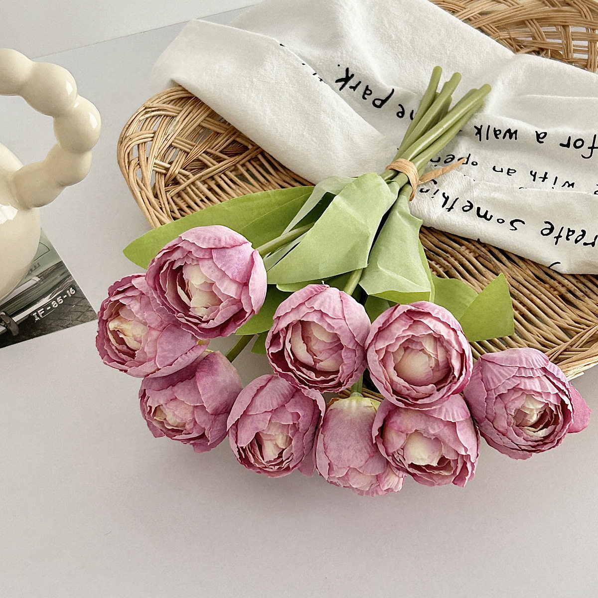 Combo 10 Bông Hoa TuLip Lụa Cánh Kép Cao Cấp