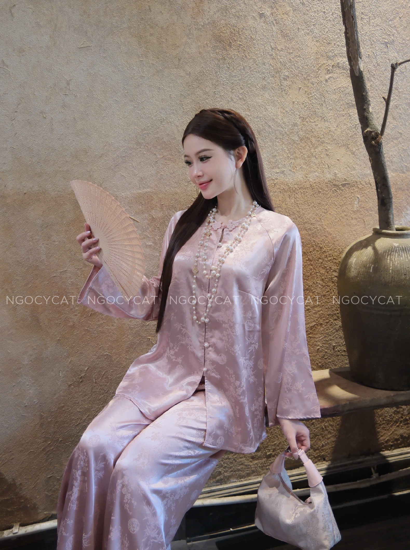 Áo Bà Ba Màu Hồng Lụa Trúc Mai_thumbnail_1