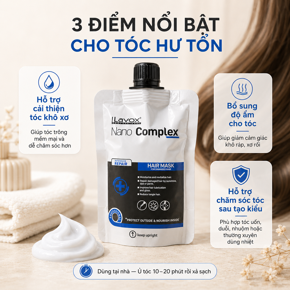 [Chính Hãng] Kem Ủ Tóc Phục Hồi Lavox Nano Complex 150ml - Cứu Tinh Tóc Khô Xơ, Hư Tổn Chuẩn Salon_thumbnail_2