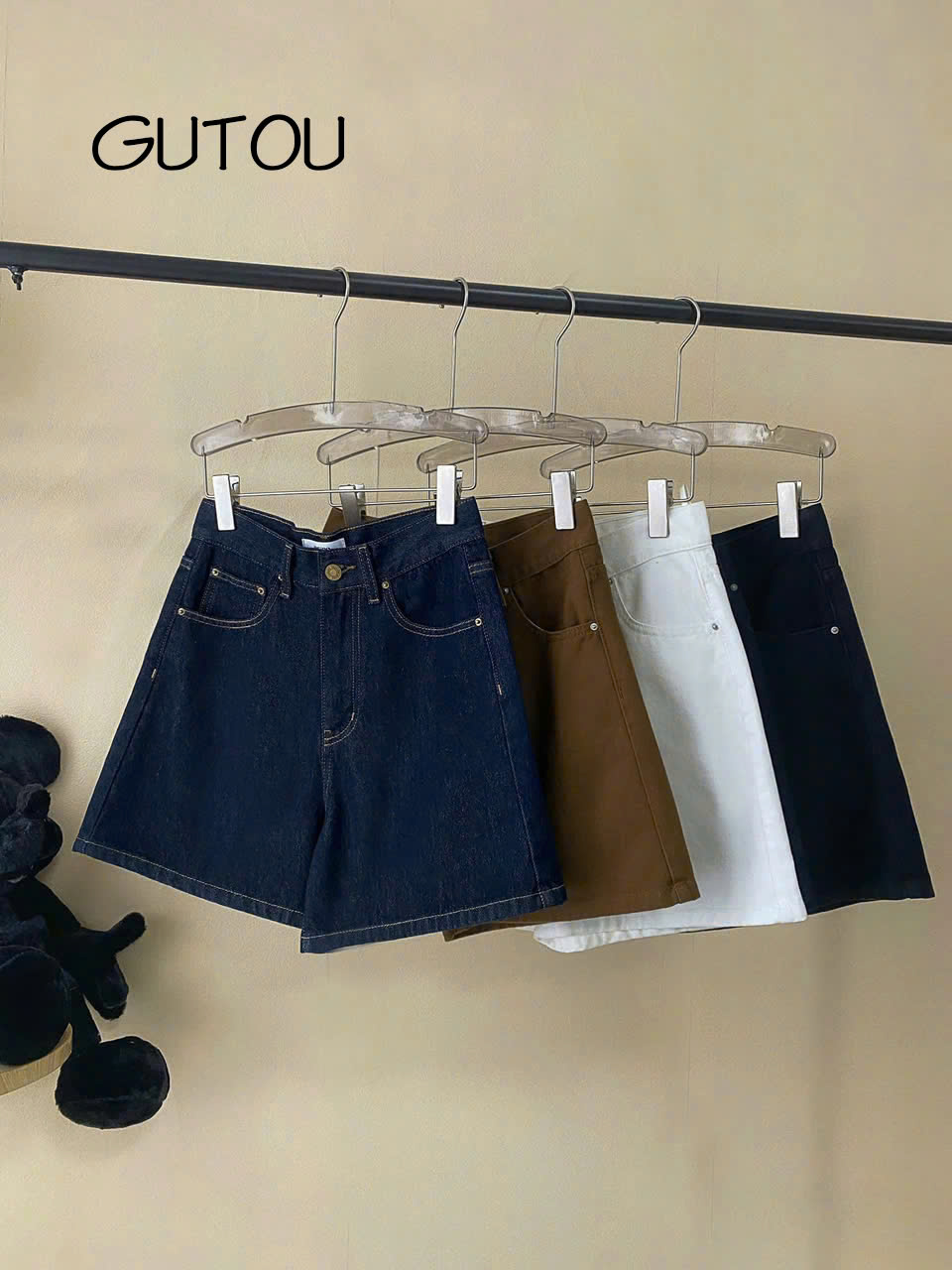[ GUTOU ] Quần Short Jean Minimal Style_thumbnail_10