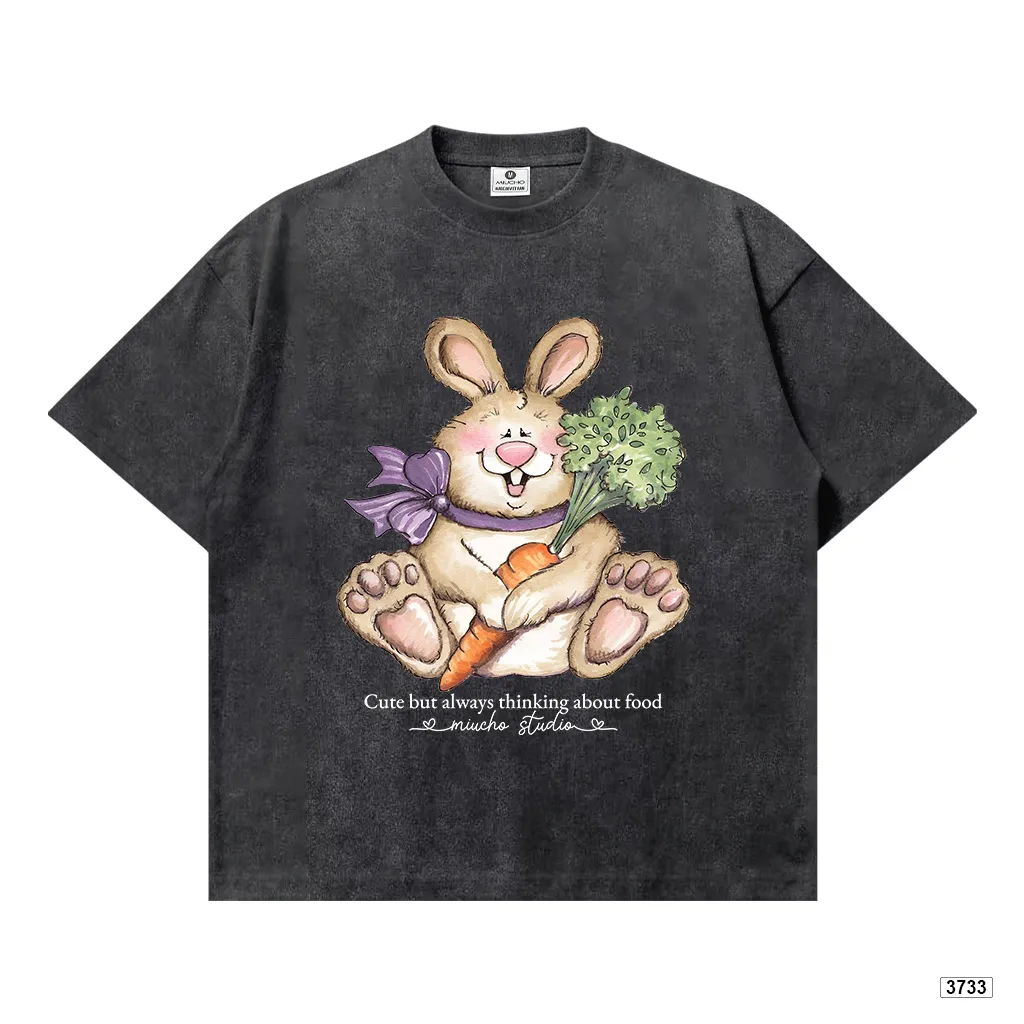 Áo thun nữ form boxy chất thoáng mát mùa hè hoạt hình thỏ Miucho 3733_thumbnail_0