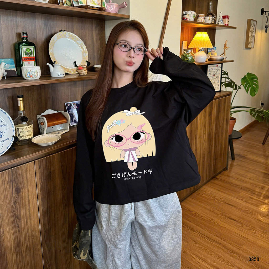 Áo thun tay dài form boxy Anime girl phong cách ulzzang dễ thương cá tính Miucho 3850_thumbnail_5