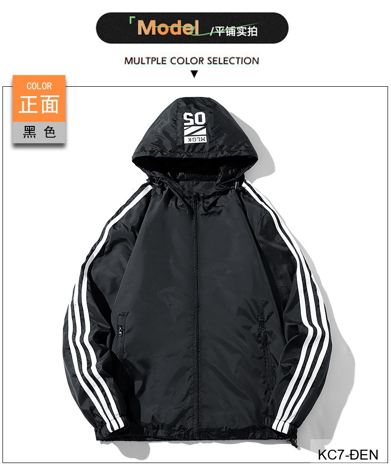 KC7 - Áo khoác nam thể thao oversize tay dài có mũ, chất liệu polyester thoáng mát, 3 màu xanh dương, đen, xanh đậm_thumbnail_16