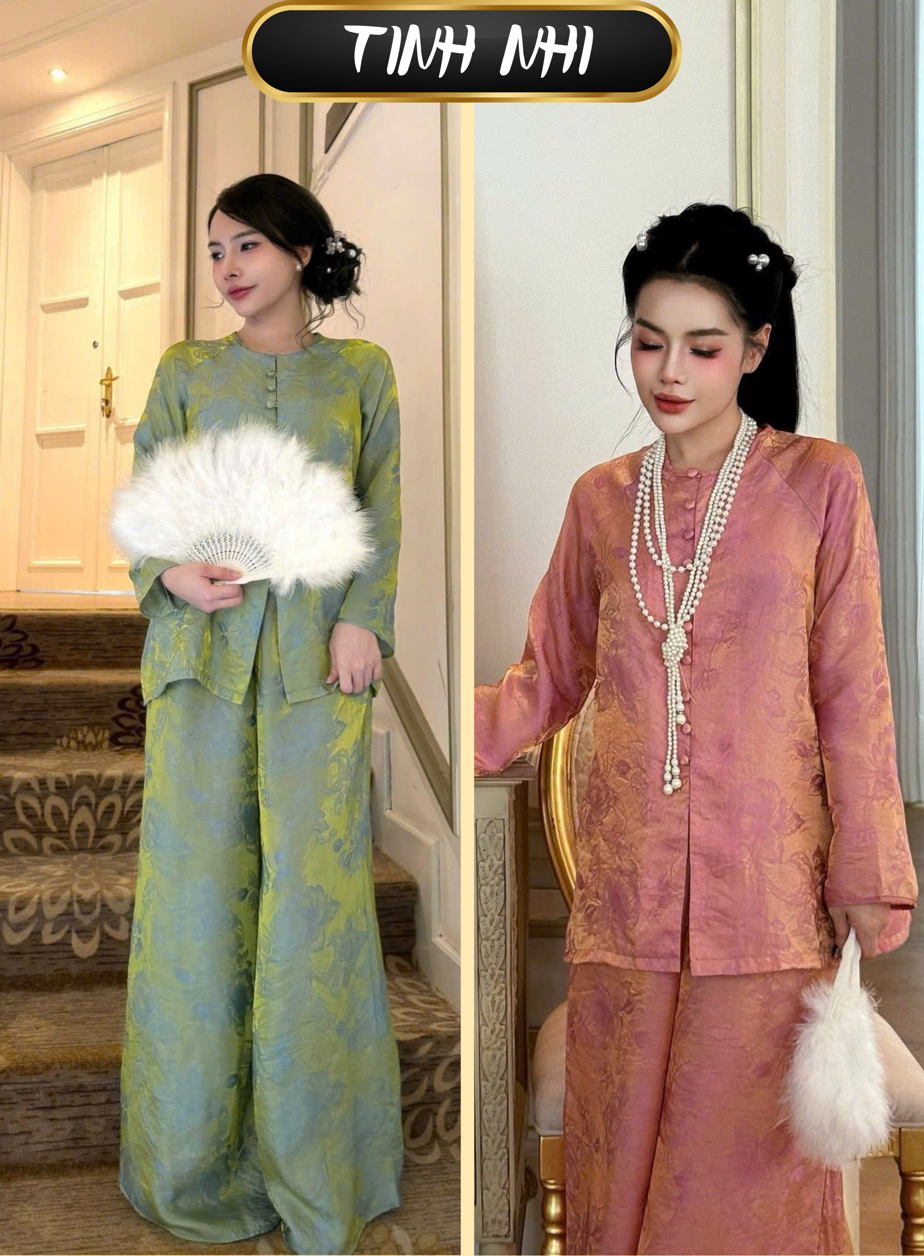 PP400 Pháp phục bà ba đi chùa Tinh Nhi