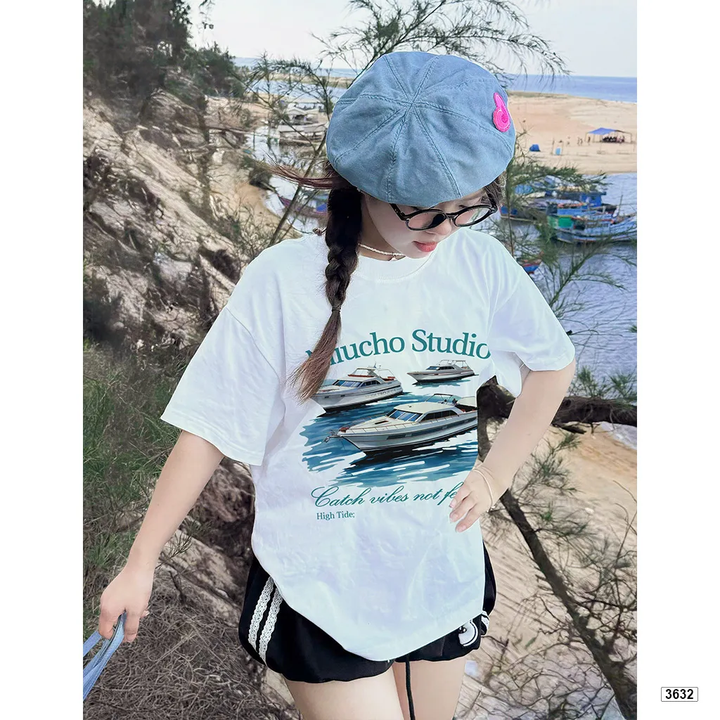 Áo thun boxy unisex BST Hè Biển dày dặn đứng form Miucho 3632_thumbnail_2