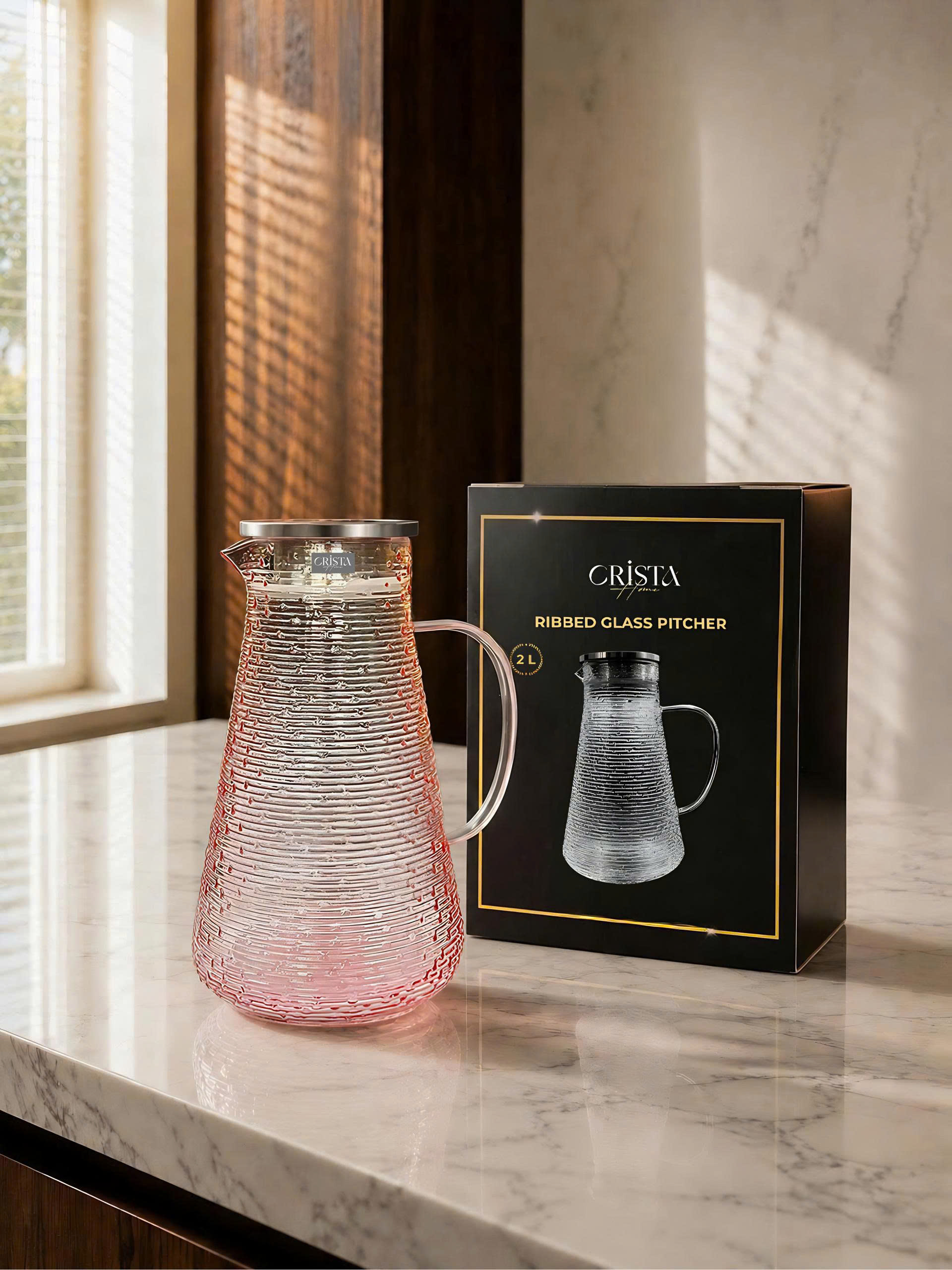 Bình thủy tinh họa tiết vân ngang 2L CRISTA HOME_thumbnail_6