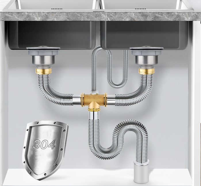 Bộ Xi Phông Chậu Rửa Bát 2 Hố Inox Cao Cấp_thumbnail_3