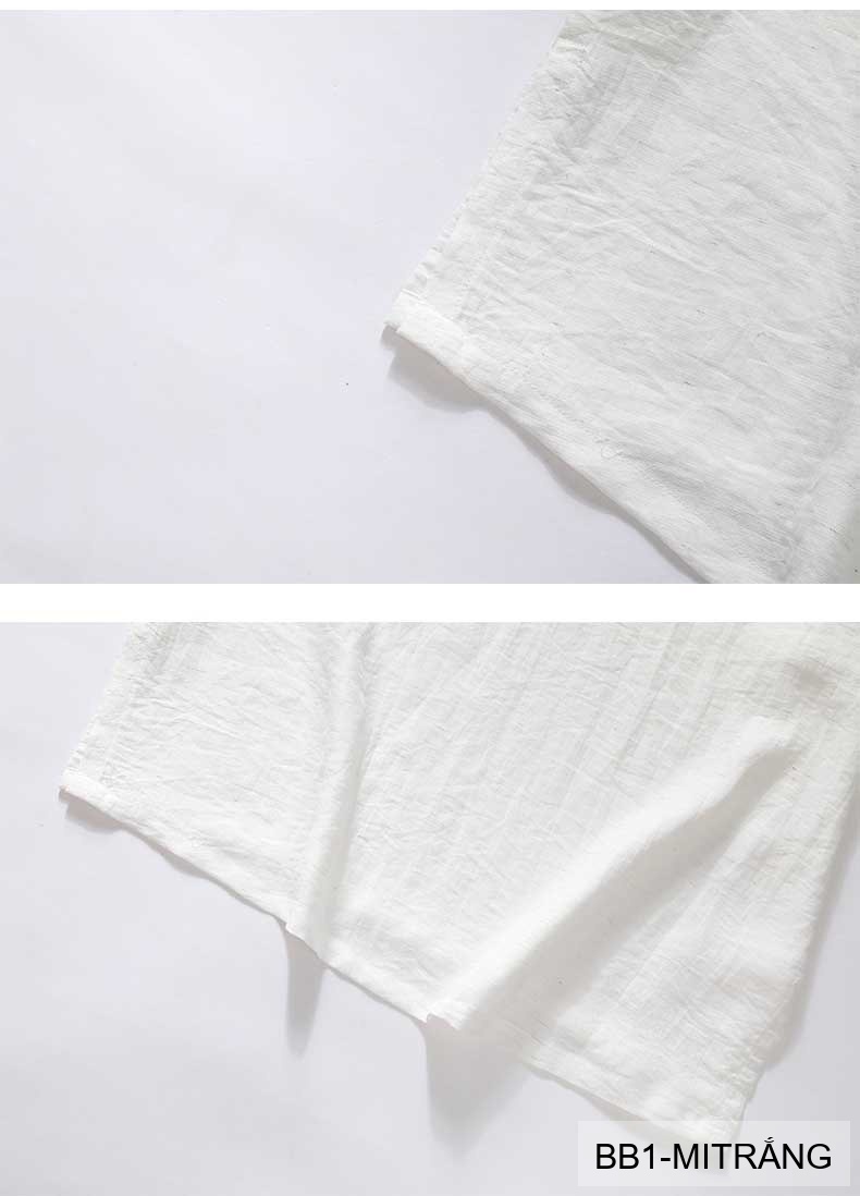 BB1 - Bộ đồ nam 2 món phong cách cực, áo sơ mi ngắn tay + quần short, chất liệu cotton thoáng mát, 3 màu Mi Trắng - Xanh Đậm - Đen_thumbnail_15