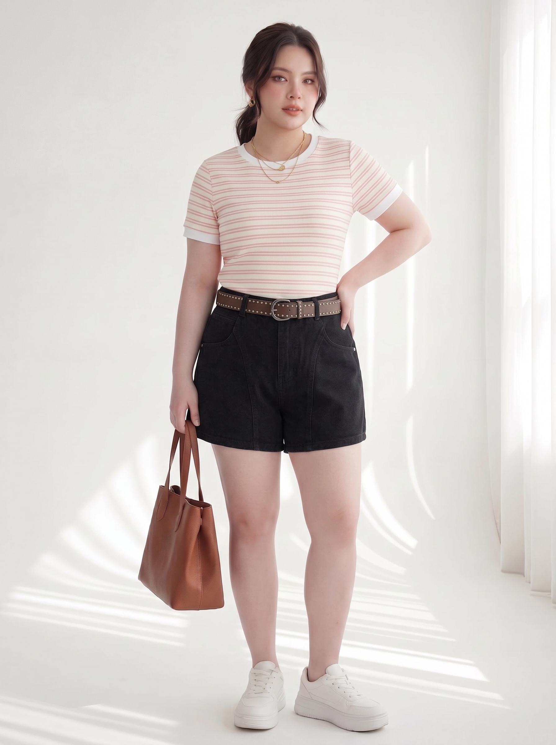 BIGSIZE NỮ - Quần short jean viền T-QSJ1315