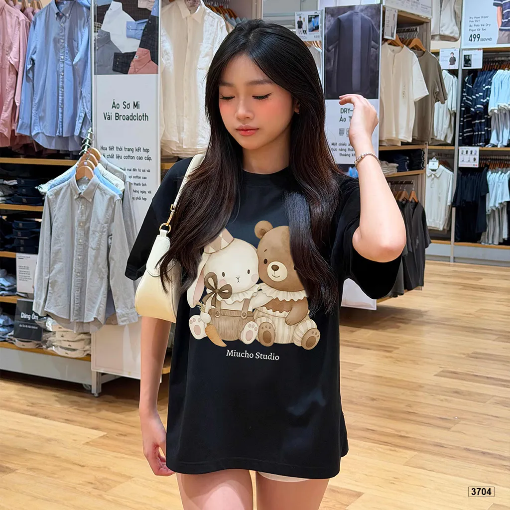 Áo thun nữ form boxy thỏ và gấu Miucho 3704_thumbnail_2