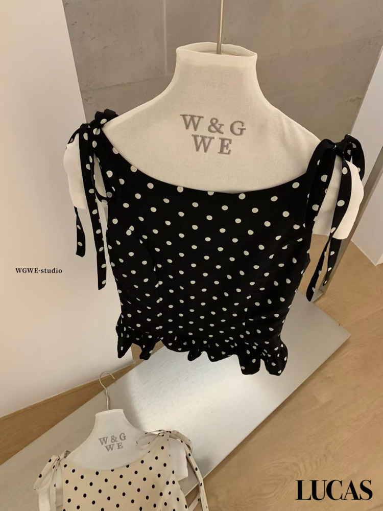 Áo zile nơ vai chấm bi gấu xòe WGWE_thumbnail_9
