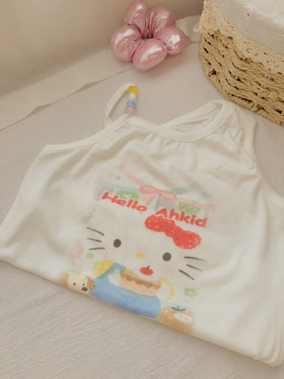AH20 - Áo thô sát nách in hình kitty 2 màu trắng/đen hãng AH_thumbnail_0