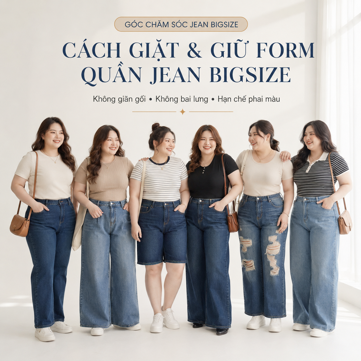 Cách Giặt Quần Jean Bigsize Không Giãn Gối, Bai Lưng