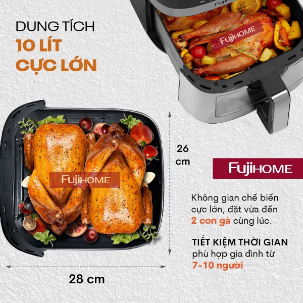 Nồi chiên không dầu Fujihome A10DG 10Lít -  Dung tích 10L_thumbnail_4