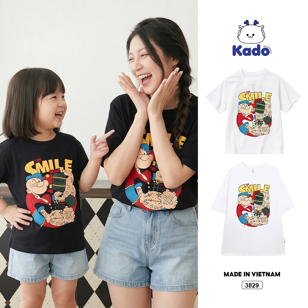 Áo thun gia đình mẹ và bé hoạt hình năng động dễ thương Kado 3829