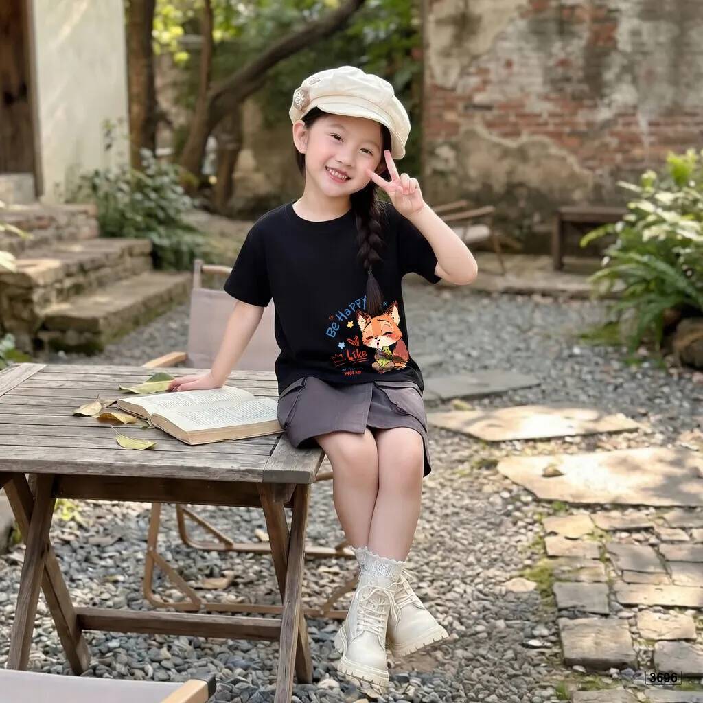 Áo thun bé trai bé gái form rộng hoạt hình Cáo Kado 3696_thumbnail_4