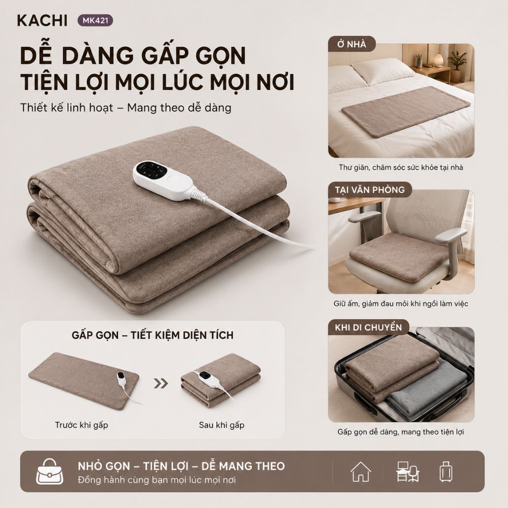 Thảm Chườm Nóng Ngải Cứu Đông Y Kachi MK421 - Giảm Đau Lưng, Vai Gáy Nhanh Chóng Tại Nhà_thumbnail_8