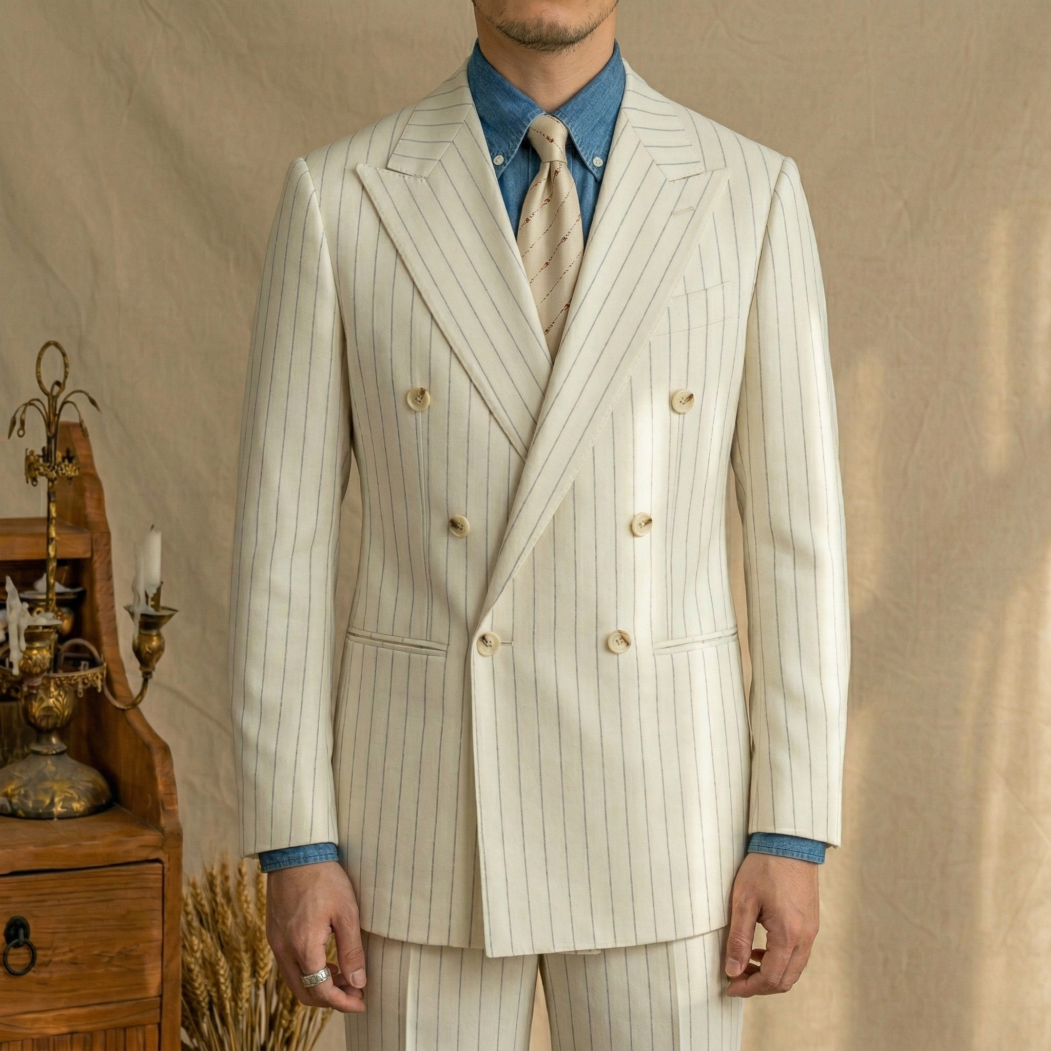 Bộ Suit Portofino Sọc Ivory_thumbnail_2