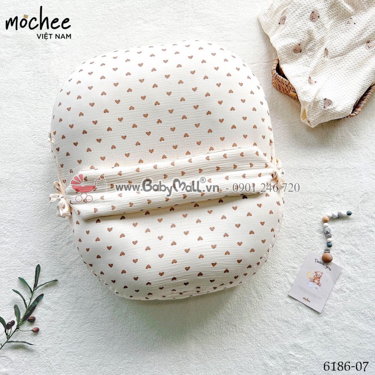 Vỏ gối chống trào Mochee - DÀI KÈM ĐAI 70*80cm_thumbnail_6