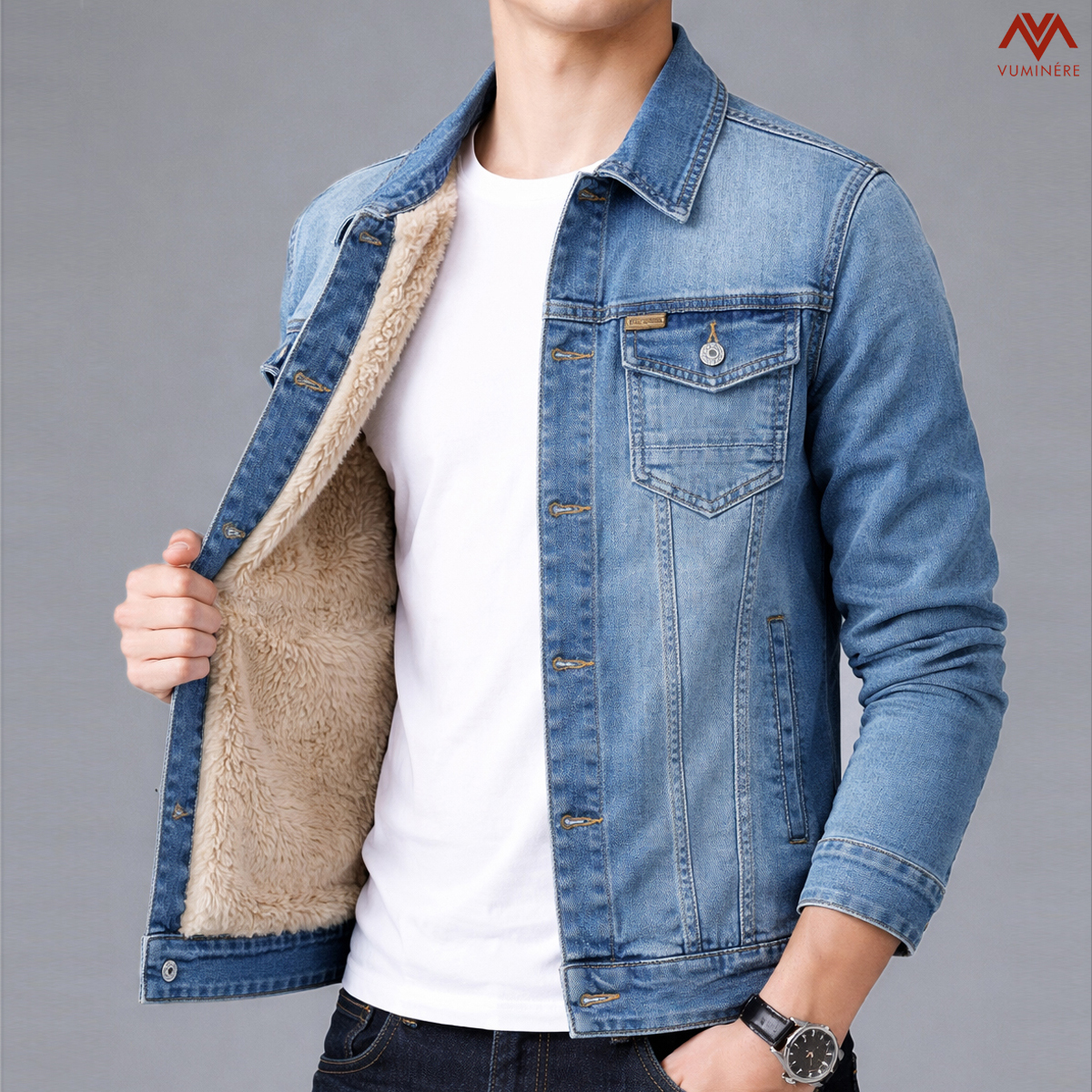 Áo khoác lót lông Jacket Jeans nam ( AV7 )