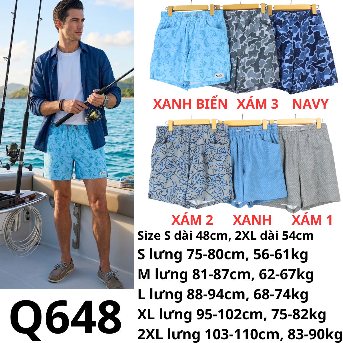 Q648 - QUẦN ĐÙI BƠI NAM