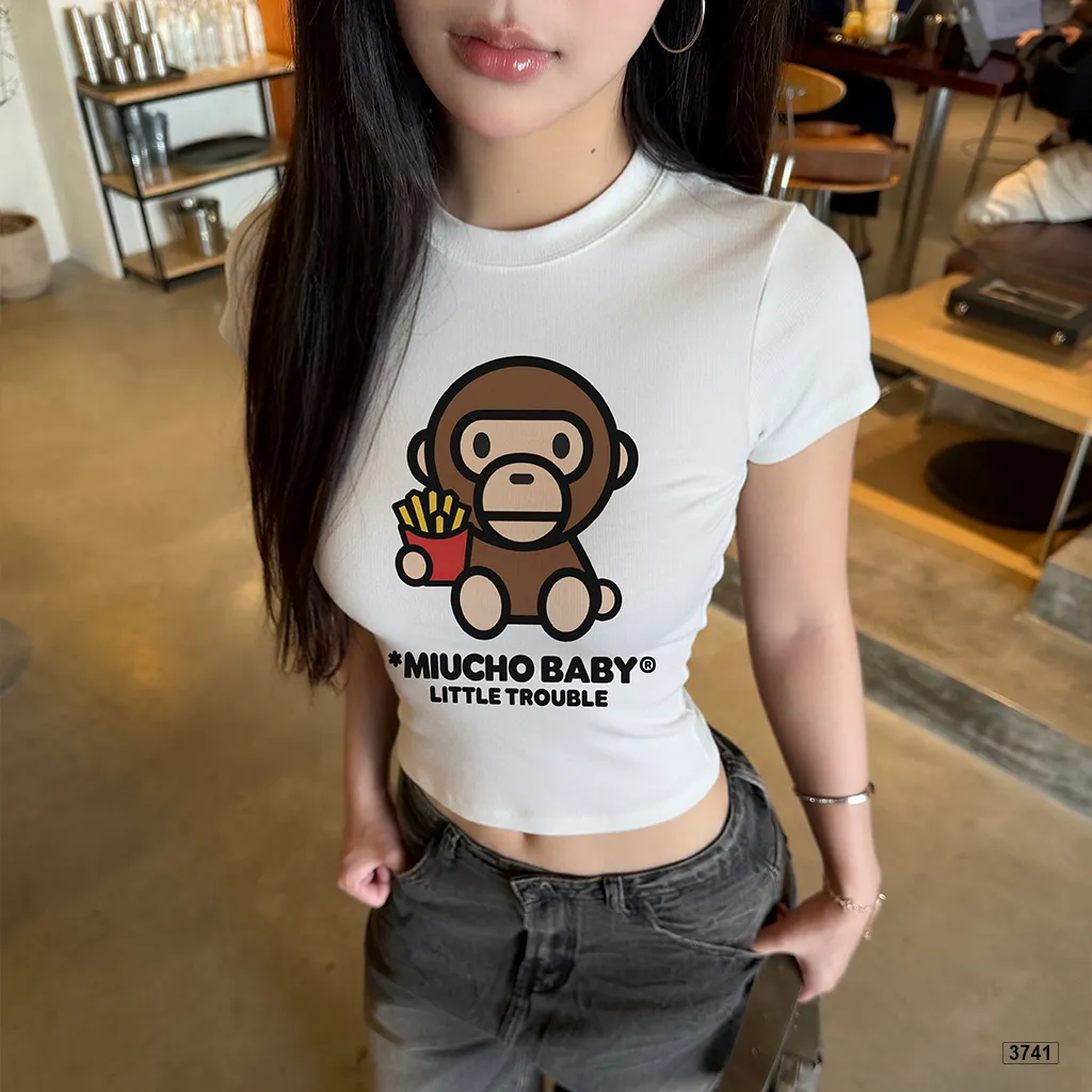 Áo thun babytee form ôm dáng ngắn hoạt hình Beezy 3741_thumbnail_5