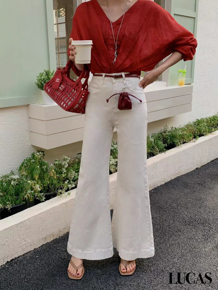 Quần Jeans ống loe + belt bản nhỏ + túi rút DIDO_thumbnail_2