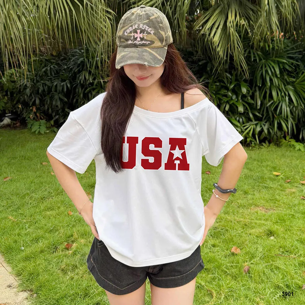 Áo thun nữ form rộng lệch vai street wear style Miucho 4091_thumbnail_5