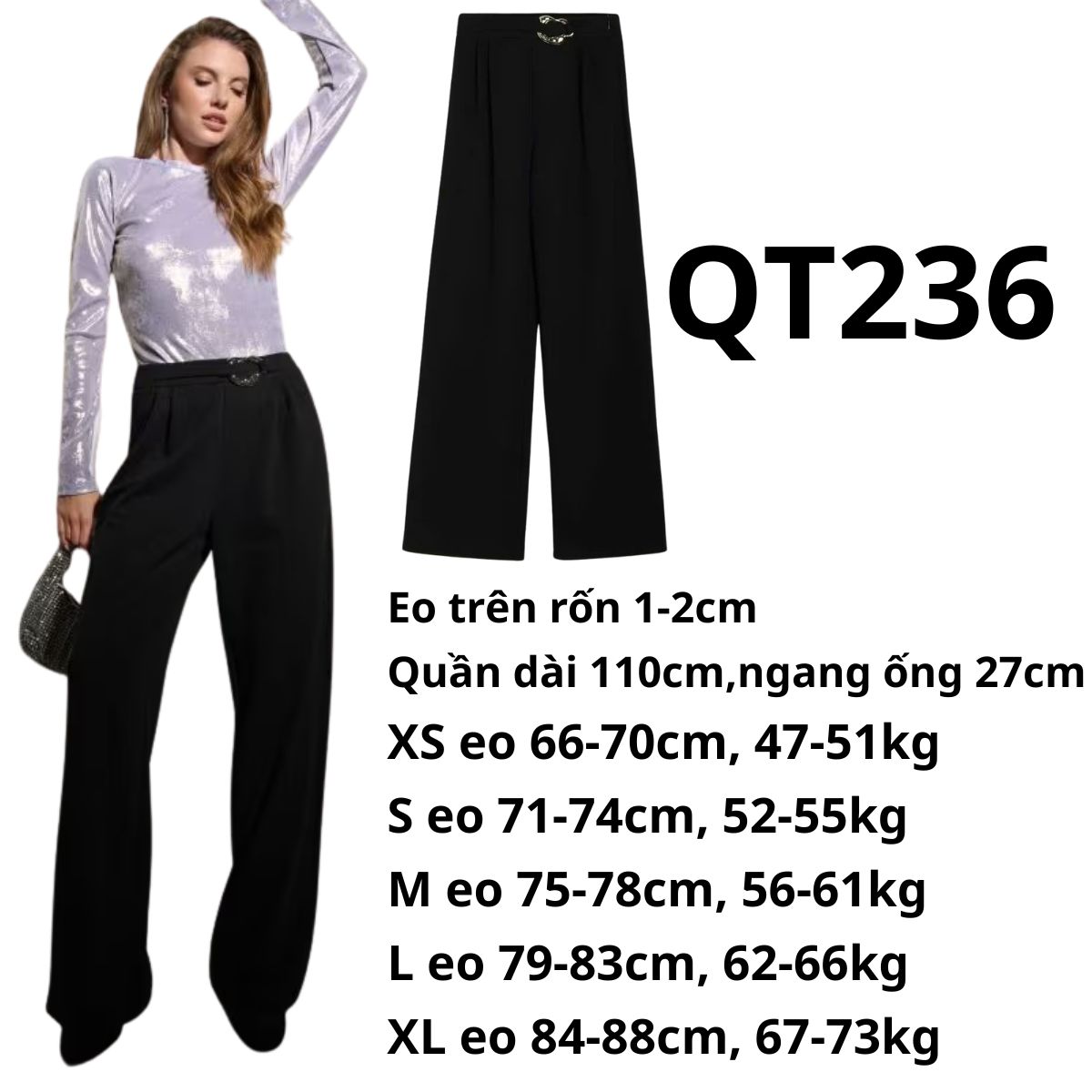 QT236- Quần tây suông