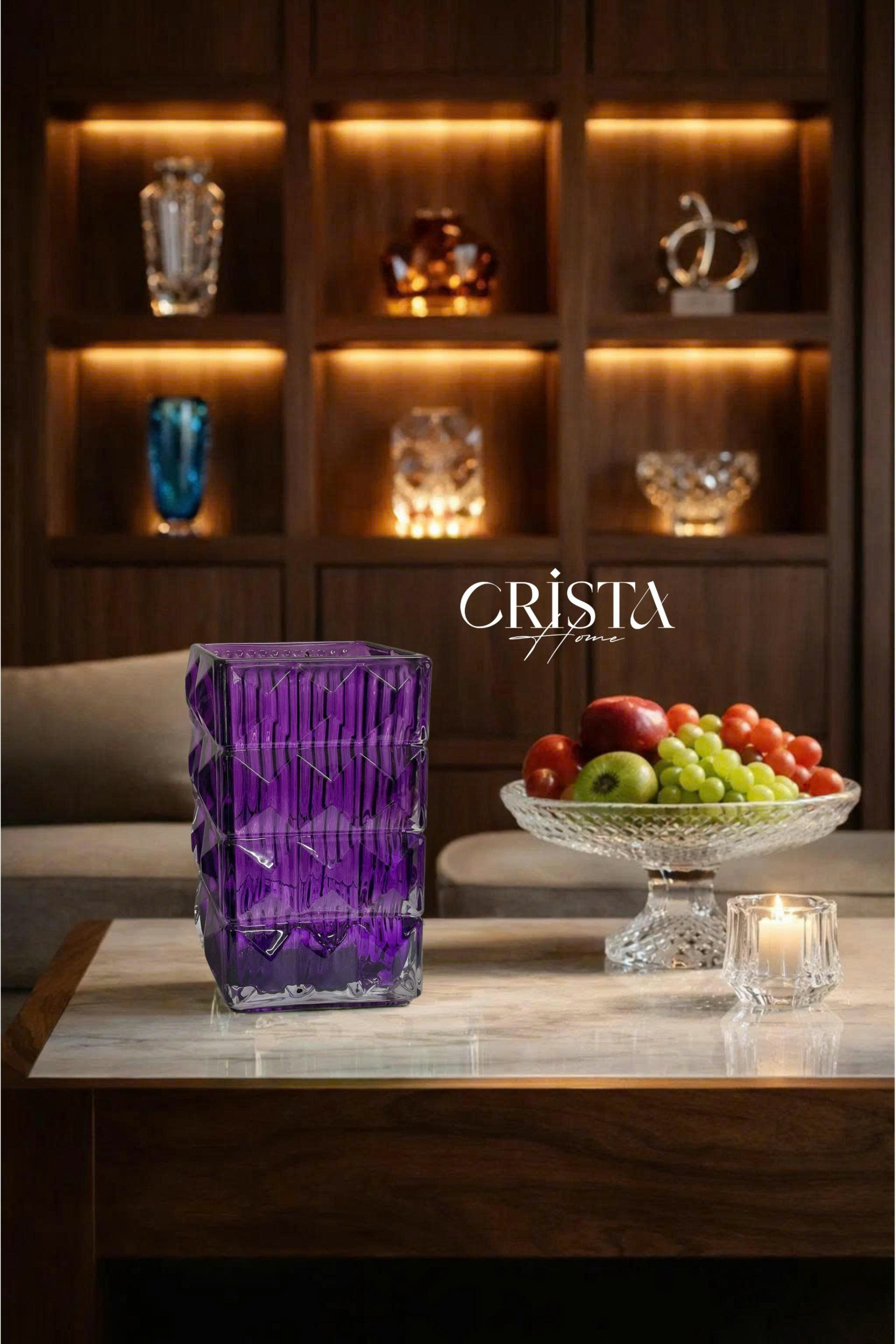 Bình cắm hoa thủy tinh vân kim cương 4 tầng CRISTA HOME 60241_thumbnail_4