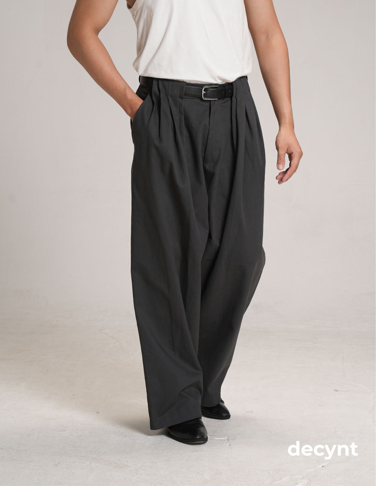 Decynt Pants 01 - Quần suông xếp ly chất liệu 100% cotton 350gsm_thumbnail_15