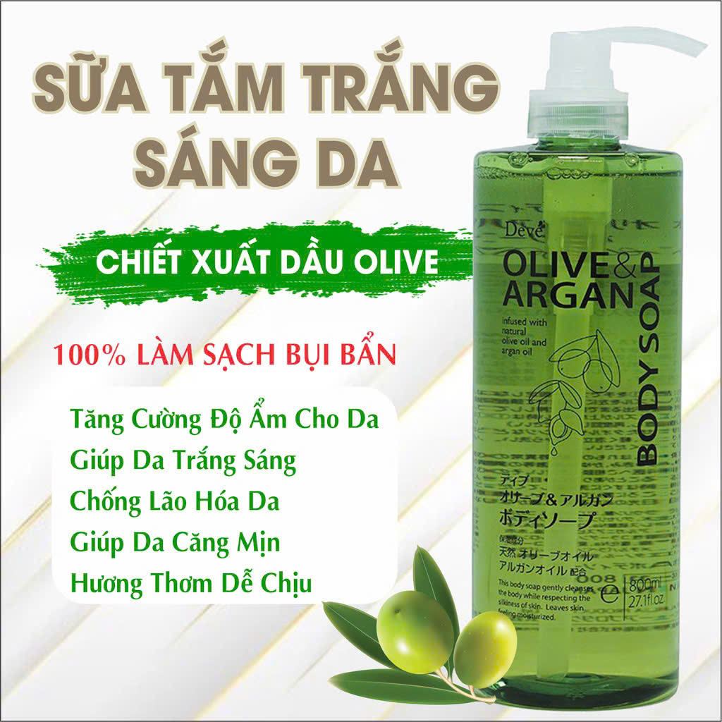 Sữa Olive & Argan DEVE 800ml