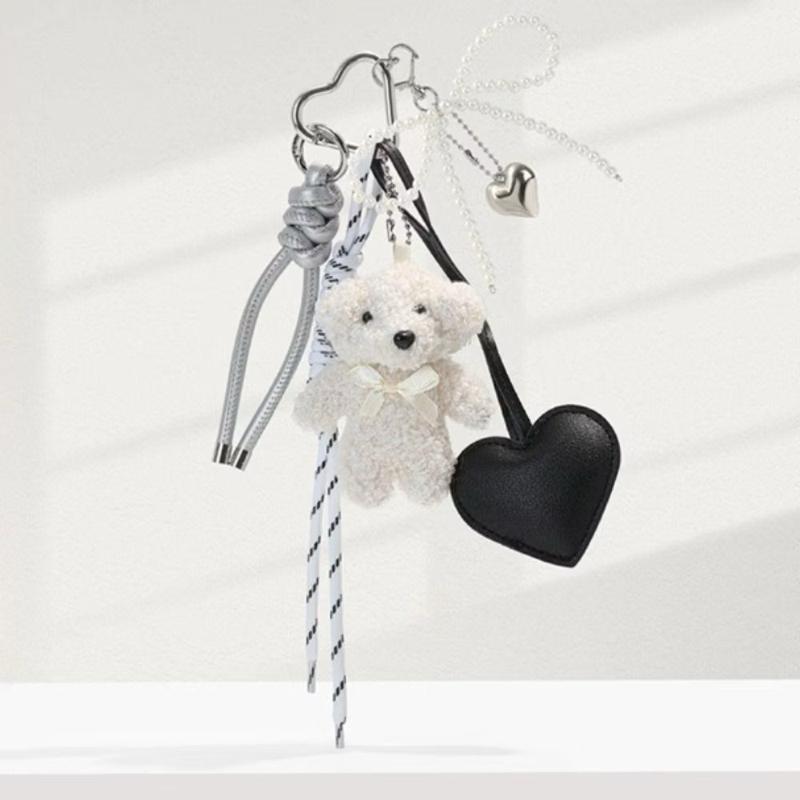 Móc Khoá Cún Kèm Dây Tym Ngọc Xinh Xắn Dễ Thương Treo Túi Xách Balo PK021_thumbnail_1