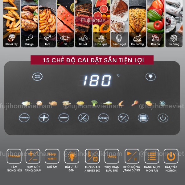 Nồi chiên không dầu Fujihome A8DG1NEW 8Lít_thumbnail_8